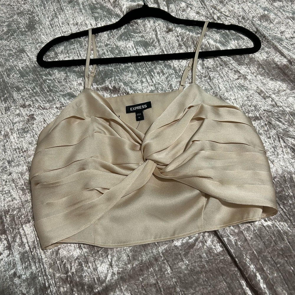 Express Cream Twist Front Women's Top